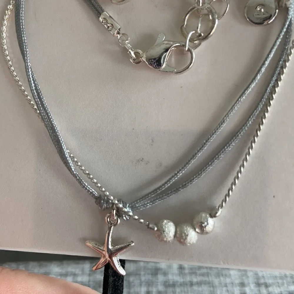 LC Lauren Conrad silver beaded are